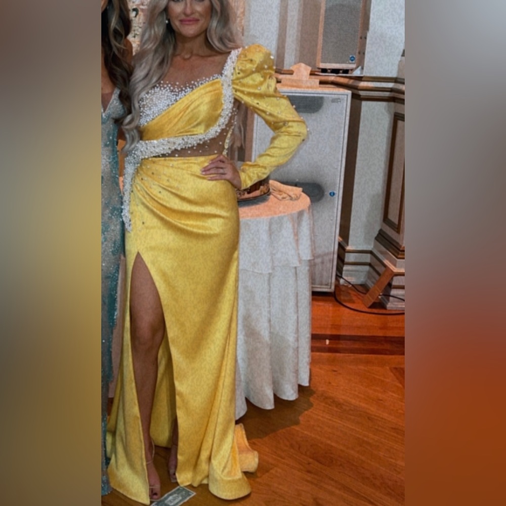 Custom Yellow Couture Dress